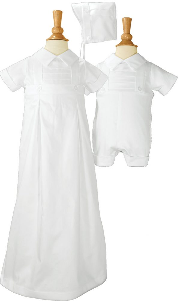 Baby Boys Poly Cotton Button Up White Dress Shirt Bodysuit Romper with  Collar - One Small Child