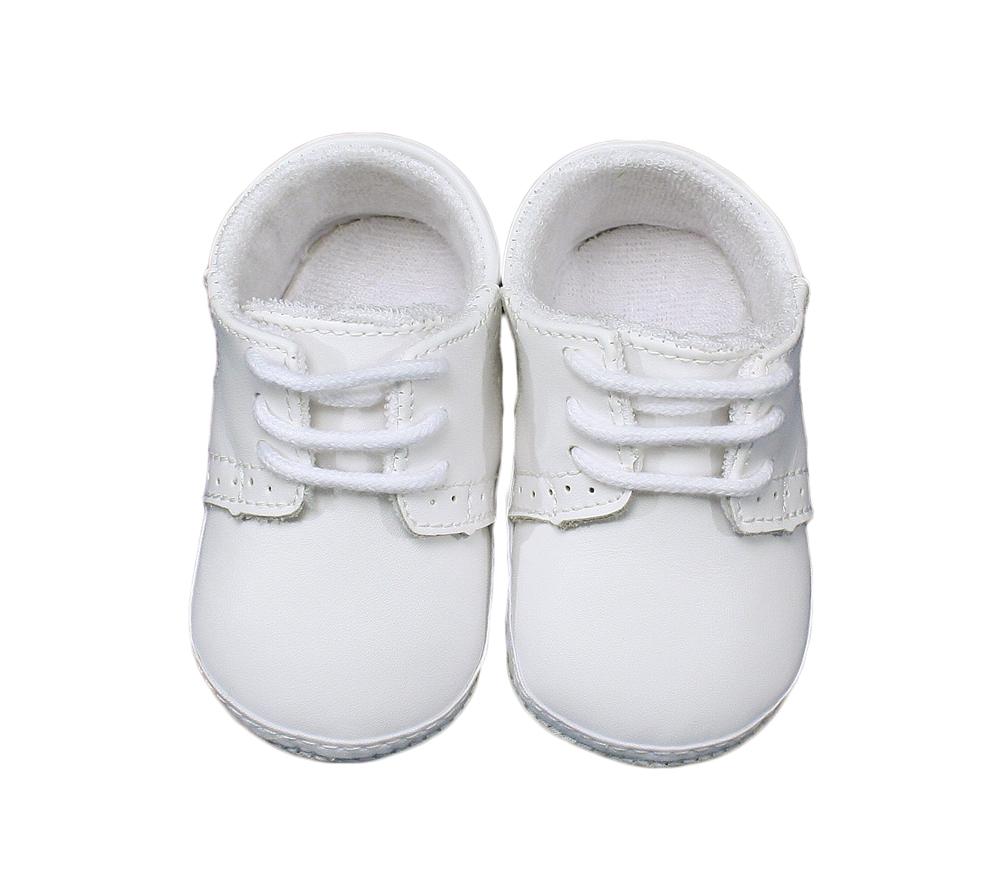baby boy white crib shoes