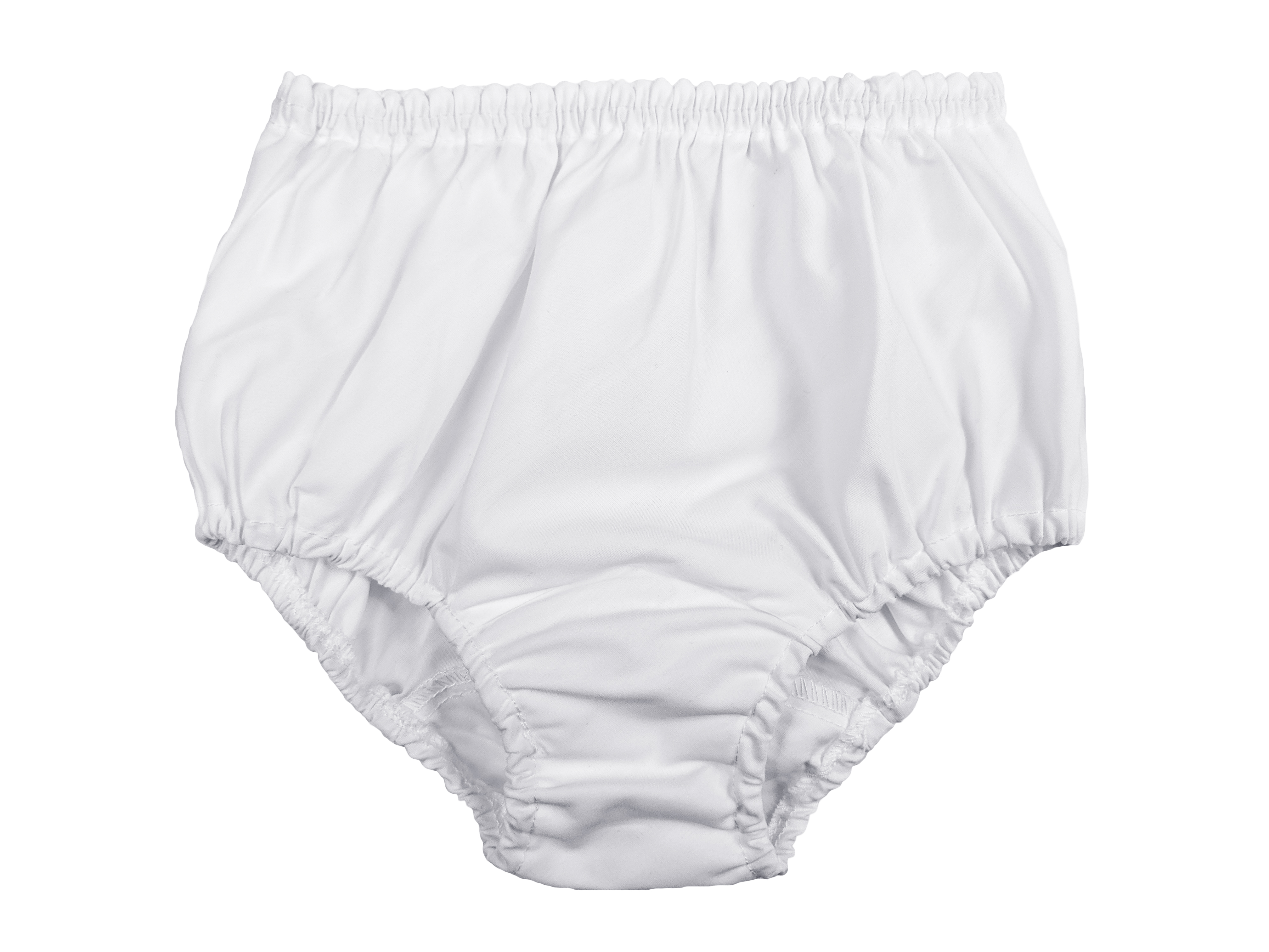 Baby Girls White Elastic Bloomer Diaper Cover - Little Things Mean